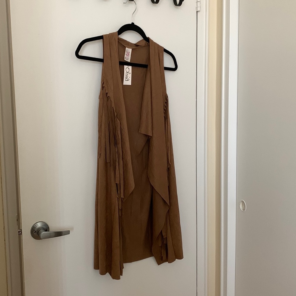 Bohemian Vintage 60s 70s Inspired Suede Fringe Vest